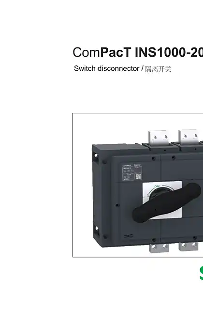 schneider施耐德ComPacT INS1000-2000 DC 隔离开关安装手册